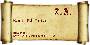 Kari Mária névjegykártya