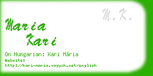 maria kari business card