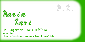 maria kari business card